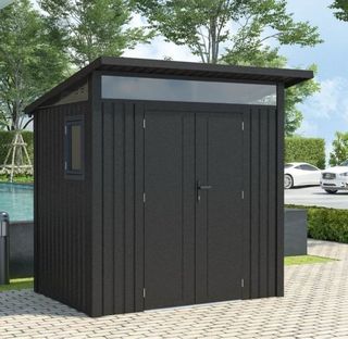 Caseta Kiosco jardín metálica 4.23 m2 Harz gris