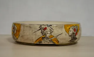 Maceta bonsai cerámica pintada