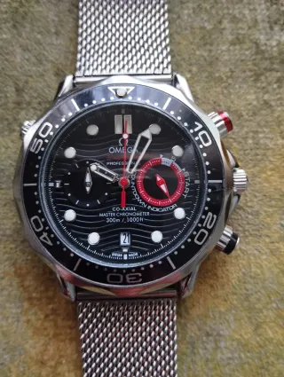 Local Seamaster Cronógrafo Cuarzo Negro/Plata