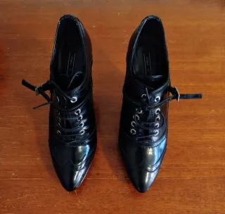 Zapatos de tacón negros, talla 37, Zara