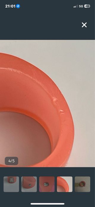 Anillo Tous Resina Naranja y Plata Original