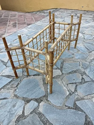 Estructura De Mesa Bambu y Ratan 1'26x70