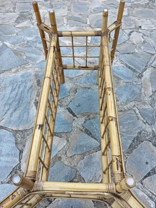 Estructura De Mesa Bambu y Ratan 1'26x70