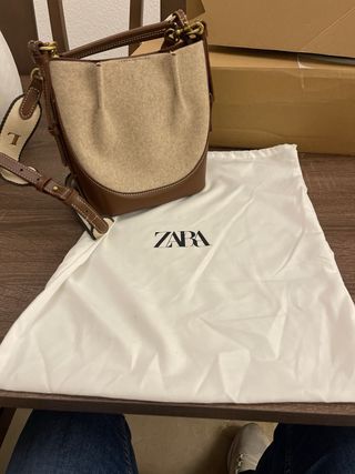 Bolso Zara Beige y Marrón Nuevo