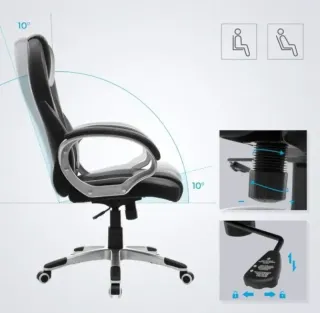 Silla Oficina Ergonómica Giratoria SONGMICS OBG22B