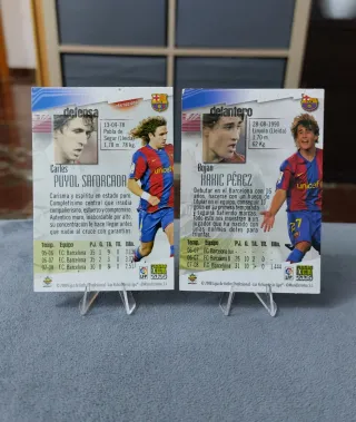 2 Cromos fútbol FC Barcelona PUYOL/BOJAN 2009