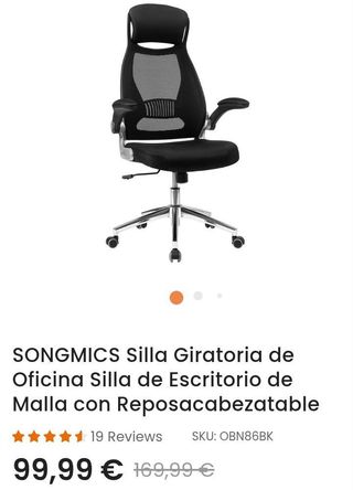SONGMICS Silla giratoria de Oficina
