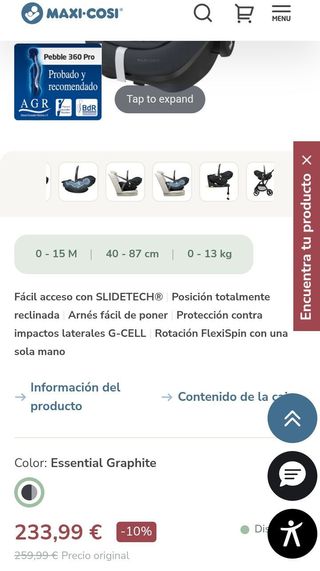 Maxi-Cosi Silla de coche Pebble 360 Pro