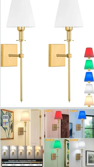 Aplique de Pared Dorado y Blanco