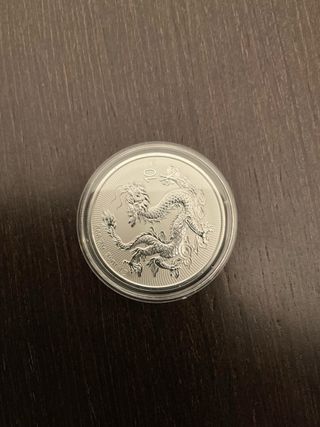 (envío)Moneda 1 oz Plata Dragón China 2026. Nueva.