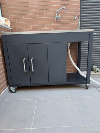 Mueble exterior de acero y fregadero de acero inox