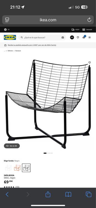 Butaca Skålboda Ikea negra