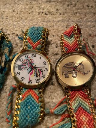 Pack 3 relojes con pulsera tejida