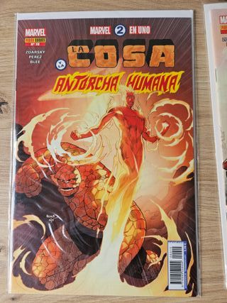 Lote La Cosa y Antorcha Humana grapa Panini