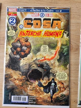 Lote La Cosa y Antorcha Humana grapa Panini