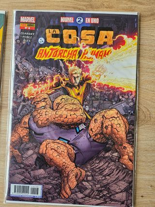 Lote La Cosa y Antorcha Humana grapa Panini