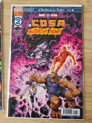 Lote La Cosa y Antorcha Humana grapa Panini