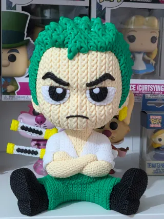 Figura Zoro One Piece estilo crochet