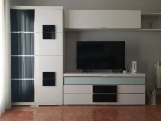 Mueble salón modular blanco y negro