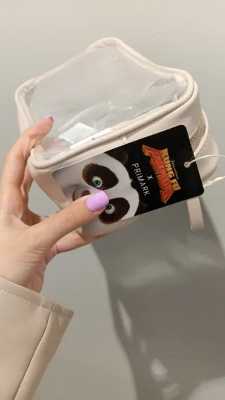 Borsa trucco trasparente con panda