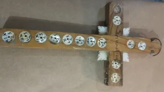 Cruz de Jerusalén Nácar Madera Años 40