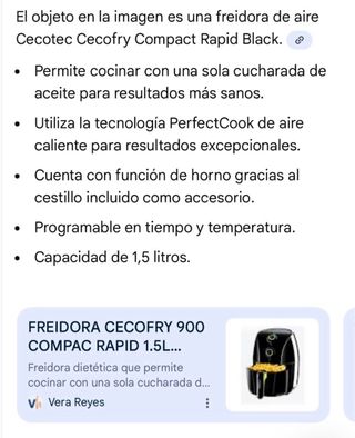 Freidora de aire Cecotec 1,5