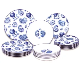 18 PIEZAS VAJILLA PORCELANA 'NOIA' SANTA CLARA