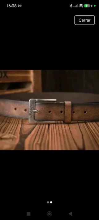 Cinturón Cuero Marrón Claro 120cm