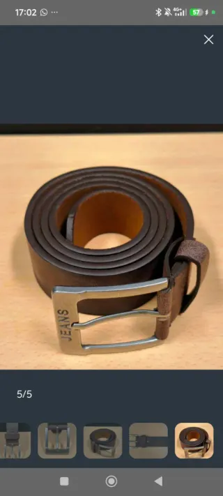 Cinturón Cuero Marrón Claro 120cm