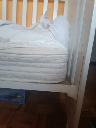 Cuna colecho abatible madera con colchón