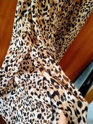 Conjunto Top Negro y Pantalón Animal Print