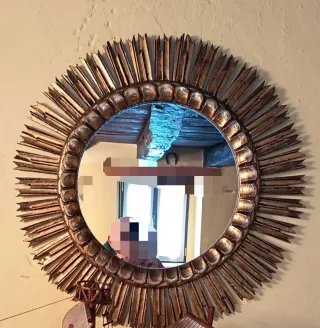 Espejo Sol Dorado y Plateado