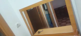 Mueble recibidor madera con espejo