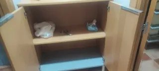 Mueble recibidor madera con espejo