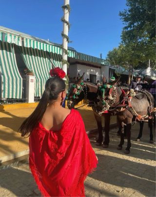 Mantoncillo rojo flamenco.