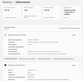 Pc gaming i7 9700 32GB RTX2070Super Founders