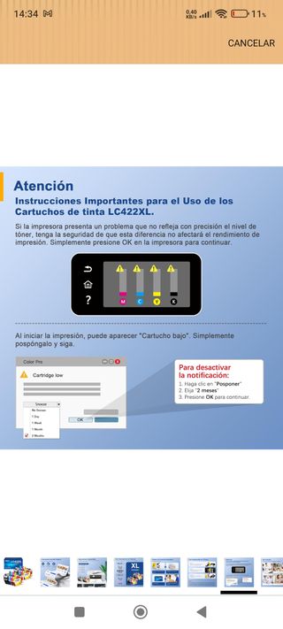 Tinta impresora LC422XL 8 cartuchos nuevos