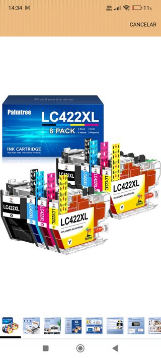 Tinta impresora LC422XL 8 cartuchos nuevos