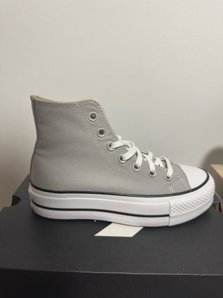 Converse plataforma grises talla 38