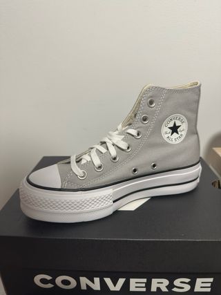 Converse plataforma grises talla 38