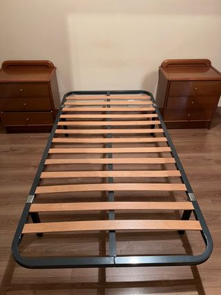 Mesita de noche madera y metal