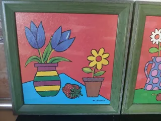 Cuadros decorativos flores y frutas