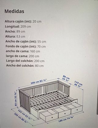 Diván blanco modelo IKEA HEMNES con colchones.