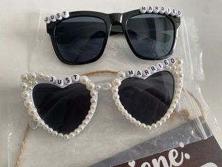 Cartel Boda y Gafas Novios Just Married