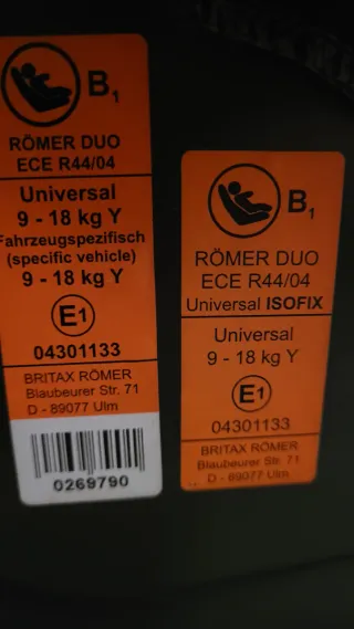 Alquiler sillita coche por días. Grupo 1