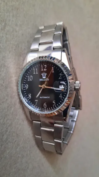 Orologio Bellos Automatico Uomo Nero Argento