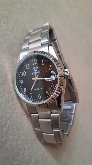 Orologio Bellos Automatico Uomo Nero Argento