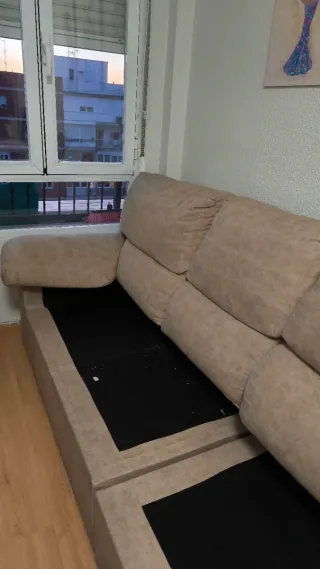 Sofá 4 plazas beige tela