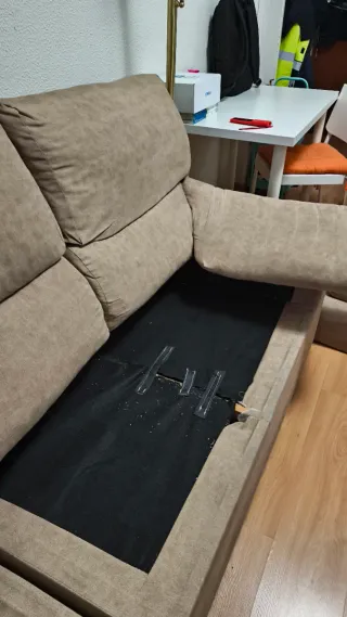 Sofá 4 plazas beige tela