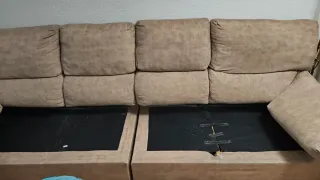 Sofá 4 plazas beige tela